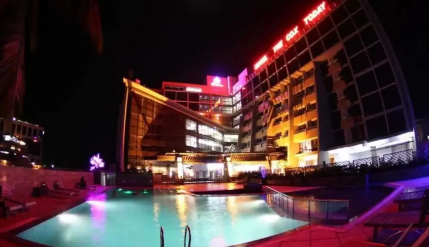 Image of a Hotel Swimming Pool Night View